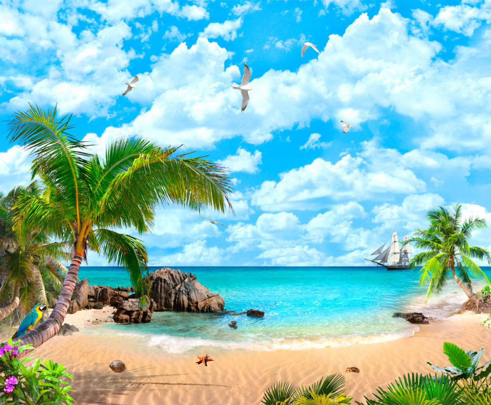 Фотообои и фрески - Море, пляж, корабль