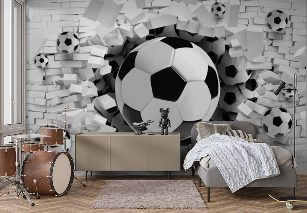 Фотообои и фрески - Футбольный мяч 3D 
