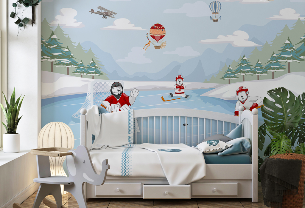 Фотообои и фрески - Хоккеисты на игре
