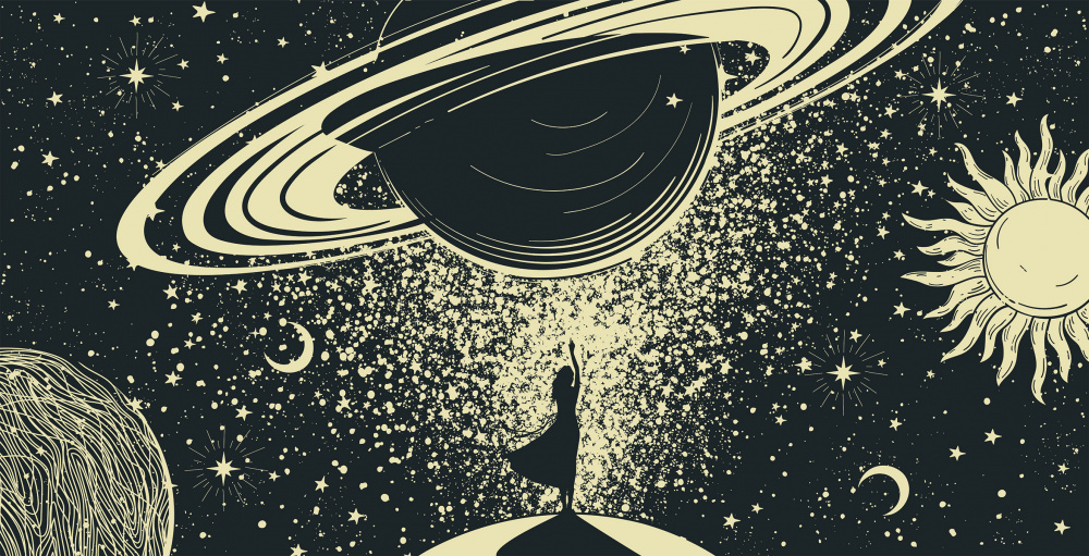 Фотообои и фрески - Путь к Сатурну