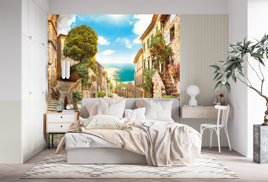 Фотообои и фрески - Улочка с брусчаткой