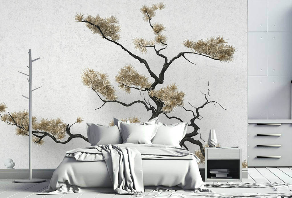 Фотообои и фрески - 3d дерево на камне
