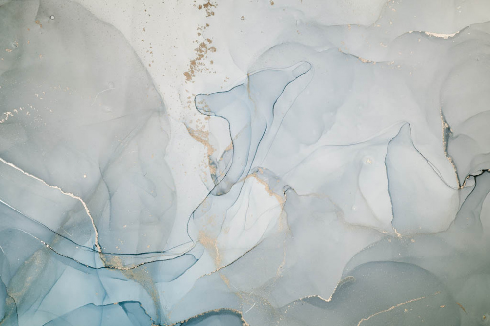 Фотообои и фрески - Серо-голубой флюид